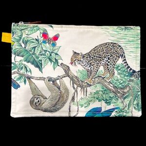 Hermes Robert Dallet jungle design fabric clutch